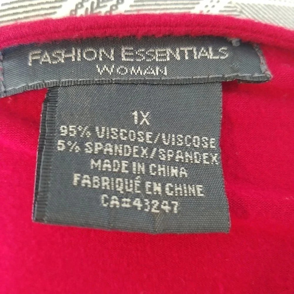 Fashion Essentials Cowl Neckline Red Shirt, 1X - Picture 5 of 5